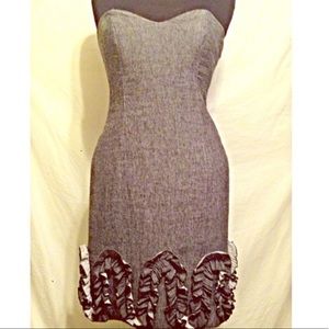 Muse linen strapless ruffle dress